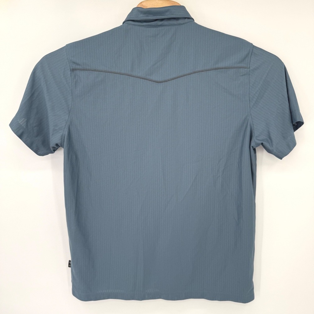 Howler Brothers Polo Men L Blue H Bar B Tech Western Yoke Snap Pocket - Picture 3 of 8